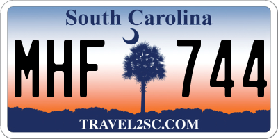 SC license plate MHF744