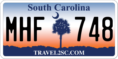 SC license plate MHF748