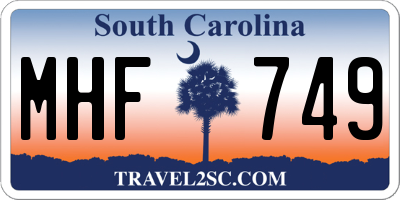 SC license plate MHF749
