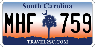 SC license plate MHF759