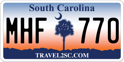 SC license plate MHF770