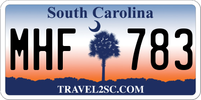 SC license plate MHF783