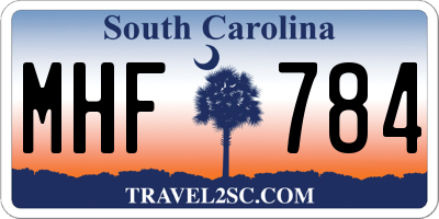 SC license plate MHF784