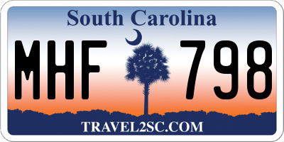 SC license plate MHF798