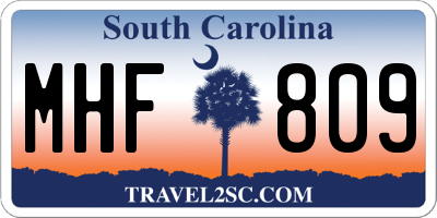 SC license plate MHF809