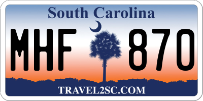 SC license plate MHF870