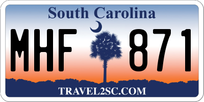 SC license plate MHF871