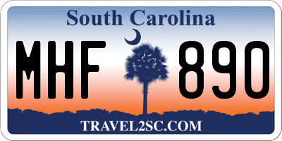 SC license plate MHF890