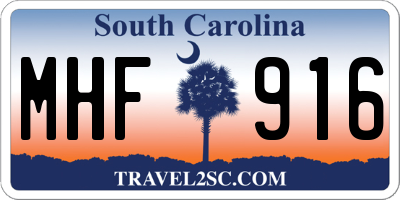 SC license plate MHF916