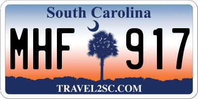 SC license plate MHF917
