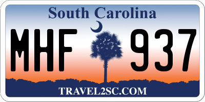 SC license plate MHF937