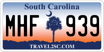 SC license plate MHF939
