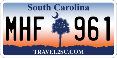 SC license plate MHF961