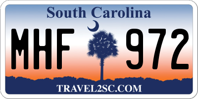 SC license plate MHF972