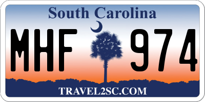 SC license plate MHF974