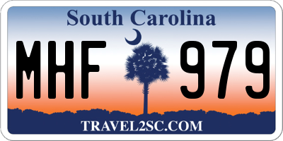 SC license plate MHF979