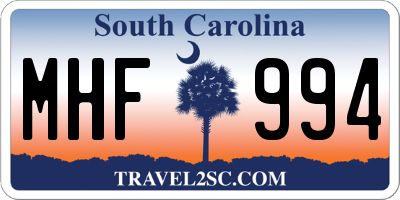 SC license plate MHF994