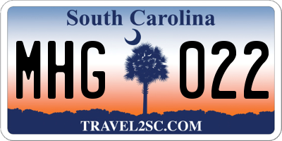SC license plate MHG022