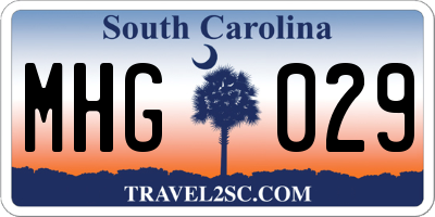 SC license plate MHG029