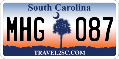 SC license plate MHG087
