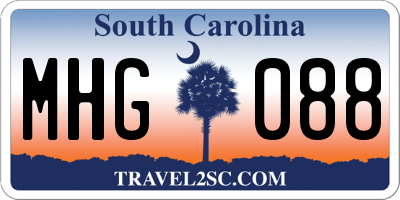 SC license plate MHG088