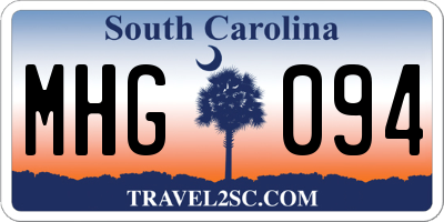 SC license plate MHG094