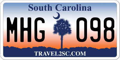 SC license plate MHG098