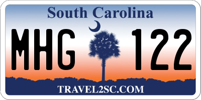 SC license plate MHG122
