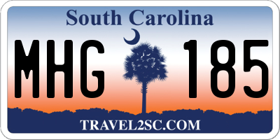 SC license plate MHG185