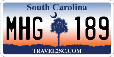 SC license plate MHG189