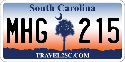 SC license plate MHG215