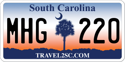 SC license plate MHG220