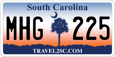 SC license plate MHG225