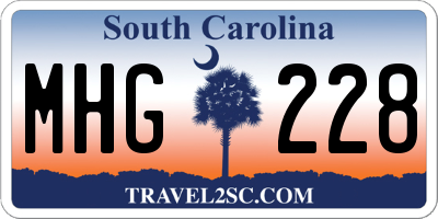SC license plate MHG228