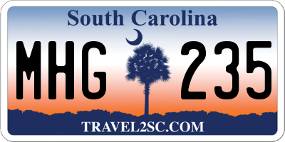 SC license plate MHG235