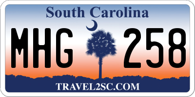 SC license plate MHG258