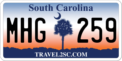 SC license plate MHG259