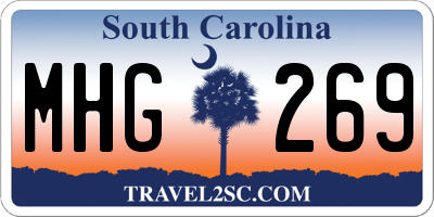 SC license plate MHG269