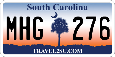 SC license plate MHG276