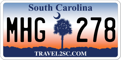 SC license plate MHG278