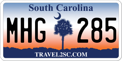 SC license plate MHG285