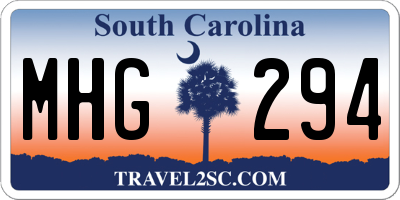 SC license plate MHG294