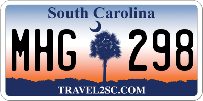 SC license plate MHG298