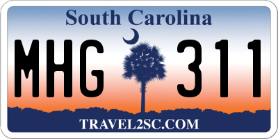 SC license plate MHG311