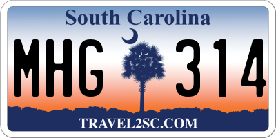 SC license plate MHG314