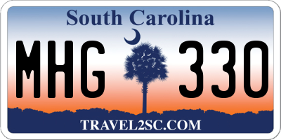SC license plate MHG330