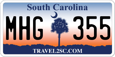 SC license plate MHG355