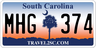 SC license plate MHG374