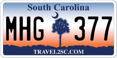 SC license plate MHG377