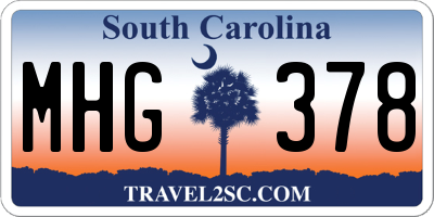 SC license plate MHG378